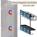 Magnetic Stanley Cup Holder for Fridge, Stanley Cup 30 & 40 oz Tumbler Water Bottle Organizer Accessories for Refrigerator Kitchen Cabinet (4 Cups)