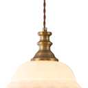 HDDFL Glass Pendant Lights Modern Pendant Lighting Fixtures Hanging Lamp for Kitchen Island Bedroom Dining Room Coffee Shop Hallway White and Brass