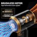 Cordless Car Vacuum Cleaner: Handheld Vacuum with 16000Pa Strong Suction, Brushless Motor & HEPA Filter, 7-in-1 Cleaning Kit, Type-C Charging for Home Office Car Pet, Black