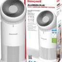 Honeywell Allergen Plus 3-in-1 HEPA Air Purifier for Home, Fan & Adjustable Airflow for Large Rooms up to 1928 Ft, Air Quality Sensor, Reduces Allergens, Pet Dander & Odors, HPA6000, White