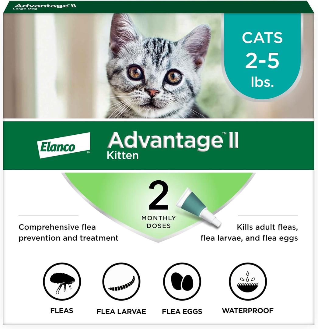 Advantage II Kitten Vet-Recommended Flea Treatment & Prevention | Cats 2-5 lbs. | 2-Month Supply Advantage II Kitten Vet-Recommended Flea Treatment & Prevention | Cats 2-5 lbs. | 2-Month Supply