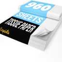 Crown Display White Tissue Paper for Gift Bags White Tissue Paper Bulk 17 GSM - 960 Sheets 15" X 20" 10lb Newsprint for Packing, Birthday Gift Box Filler, Packing Supplies for Moving Supplies