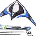 Babyeden Large Dual Line Stunt Kite, 84 Inch Wide Entry-Level Sport Kite for Adults and Teenagers (Blue)