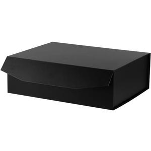 1 Pcs Matte Black Extra Large Gift Box with Lid, 16.5x13x5.3 Inches, Hard Magnetic Giant Gift Boxes for Presents Clothes Robe Wedding Dress Sweater,Reusable Foldable Bridesmaid Proposal Box, 1 count