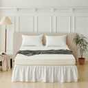 Bed Skirt Full Size Ruffled Bed Skirt with Split Corners, Full Bed Skirts 18 Inch Drop with Platform, White, 18'' Full
