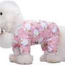 Pink Puppy Christmas Dog Clothes Pajamas for Small Medium Dogs Girl Boy, Funny Pet Cat Dog Shirts Costume Sweaters Pjs Onesie Shirt, Doggie Onesies Cat Pet Outfit Frenchie Clothes