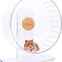 Niteangel Super-Silent Hamster Exercise Wheels: - Quiet Spinner Hamster Running Wheels with Adjustable Stand for Hamsters Gerbils Mice Or Other Small Animals (L, Transparent)