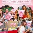 woric 120PCS Cotton Candy Bags with Ties 11.8 x 17.7 Inch Clear Cotton Candy Bags with Print for Carnivals Party Candy Sticks and Cones