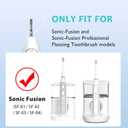 Replacement Brush Heads for Waterpik Sonic Fusion 2.0 - Flossing Toothbrush Head for Water pik with Color-Coded Rings & Hygienic Caps - 3 Pack White Soft Bristles - Compact Size