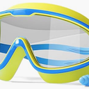 Kids Swim Goggles HD Children's Large Frame Waterproof and Anti-fog Swimming Goggless with Adjustable Straps for Boys Girls (Blue/Yellow)