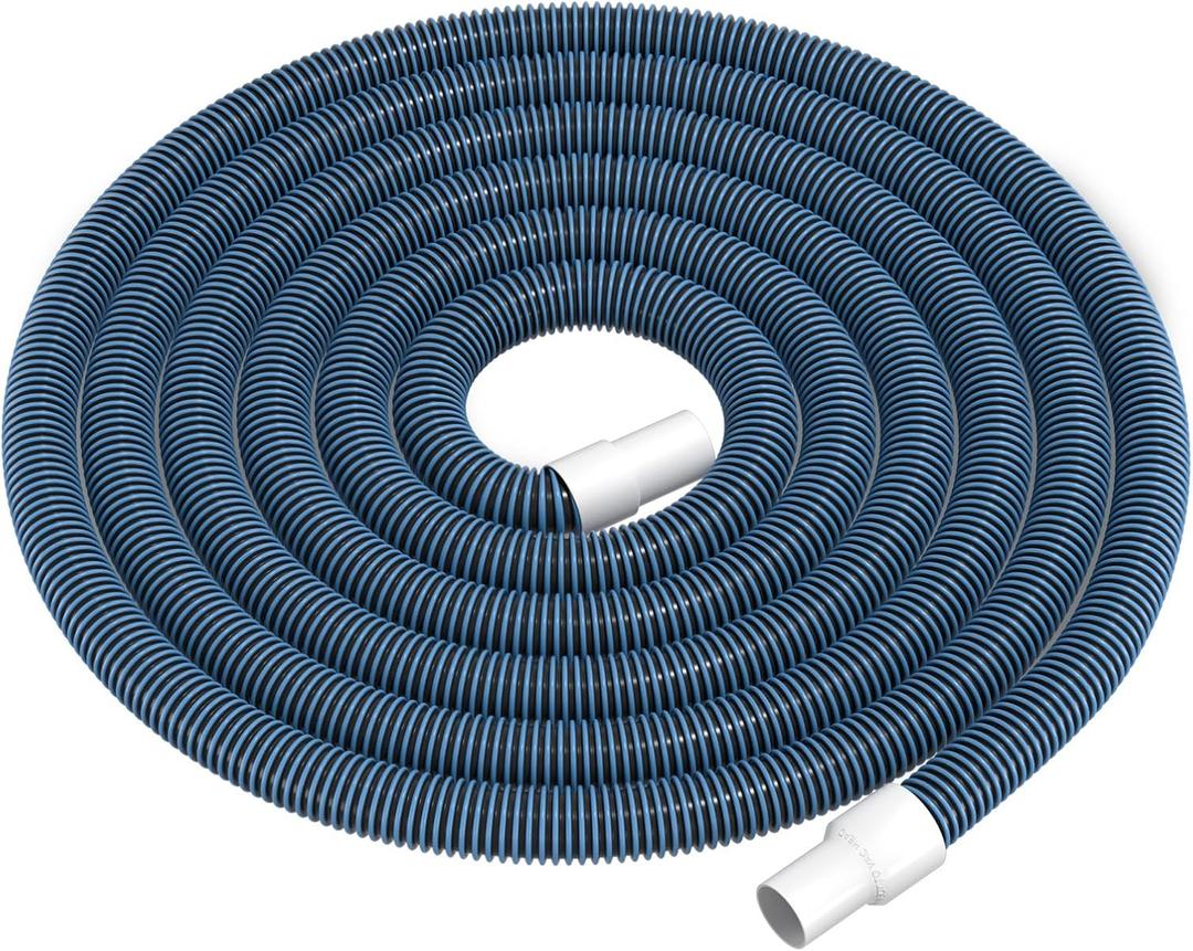Pool Vacuum Hose, Heavy Duty Manual Swimming Pool Cleaner Hose With Swivel Cuff for Above Ground and Inground Pools, 1-1/4 Inch x 27 Ft