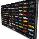 100 Car 1/64 Model Car Display Case, Toy Car Storage Organizer, Cars Storage Showcase ,Wall Mounted & Durable Die-Cast Car Storage Organizer with Handle for 1:64 Scale Vehicles,(Old Black)
