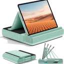 KDD Tablet Pillow Stand, Multi-Angle Viewing Ipad Holder for Lap, Bed and Desk, Foldable Soft Pad Dock with Stylus Mount Compatible with Ipad Pro 12.9, 10.5, 11, Air, Mini, Phones, Books, E-Reader