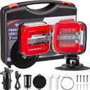 USB-C Wireless Trailer Lights Kit with Reverse, IP67 Waterproof Magnetic LED Tow Light for Towing, Tail, Brake, Turn Signal for Car, Boat, Camper, RV (C-Type)