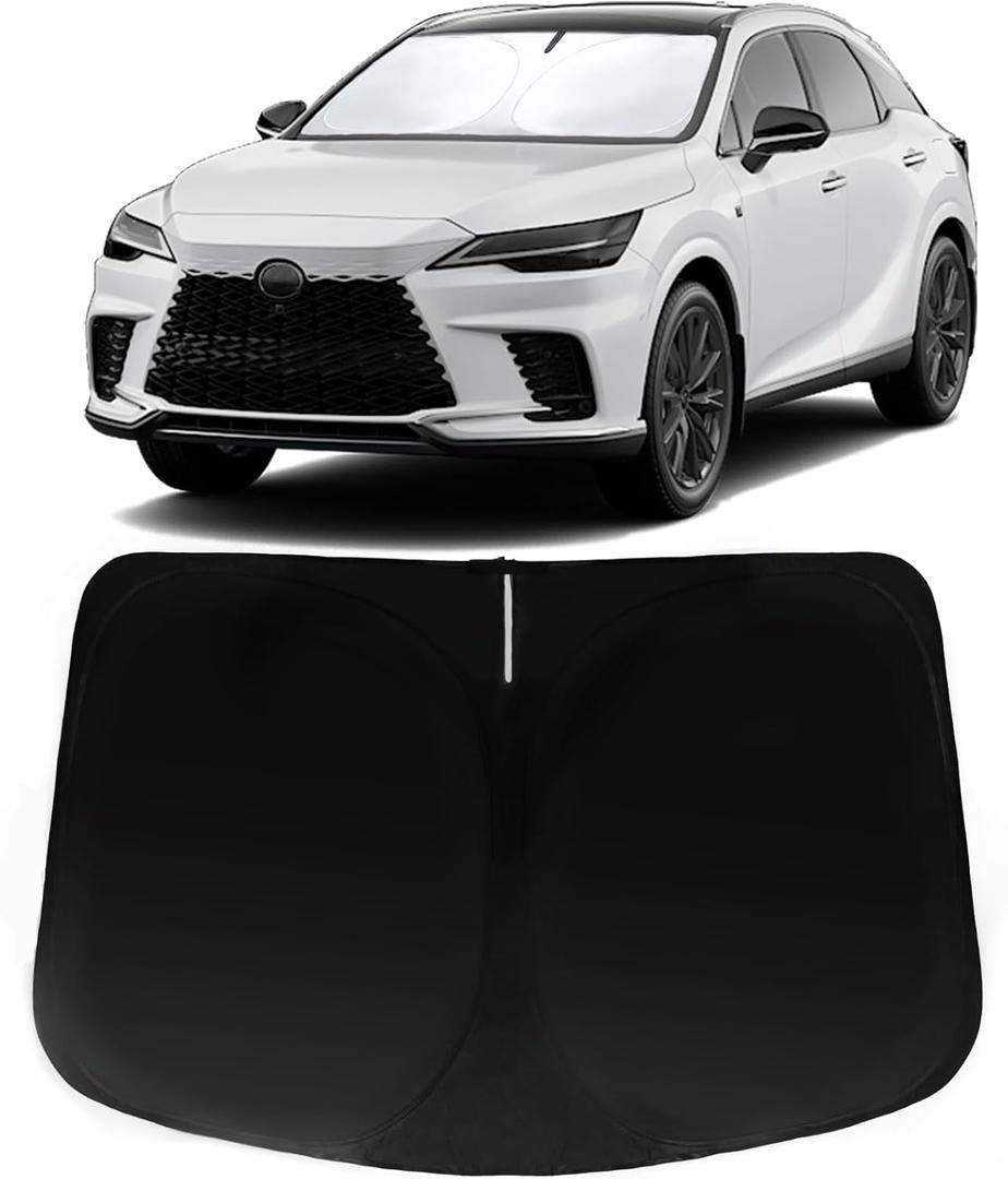 Windshield Sun Shade for Lexus RX 2010-2015, 2023-2024 RX350/RX350h/RX450h/RX500h, Car Front Window Sunshade with 240T Sun Visor Protector Blocks UV Rays Heat Sun Shield Accessories