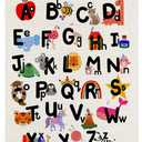 RYYCDOI Alphabet Wall Decor, Alphabet Educational Wall Art Poster, Nursery Wall Decor, ABC Learning Posters Wall Decor for Classroom Toddler Kids Nursery Room Playroom, 12x16 Inches