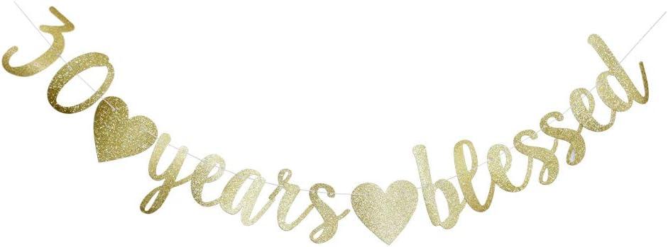 Blessed Banner, Funny Gold Glitter Sign Birthday/Wedding Anniversary Party Supplies Props