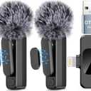 Wireless Lavalier Microphone for iPhone iPad,MacBook,Mini Mic with Noise Reduction,Lightning Microphone for Video Vlog,TikTok,YouTube,Interviews,Live Streaming,2 Pack(for iPhone 14 and Below)