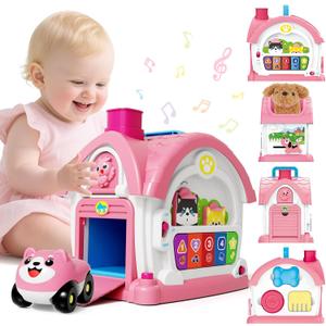 SpringFlower Baby Toddler Toys for 1 Year Old Girls, Montessori Musical Toddler Toys for 12-18 Months Kids, Musical Learning House for Infant Toddlers 1 2 3 Years Old Baby Girl Gifts