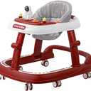 Baby Walker, 3-in-1 Foldable Baby Walker for Baby Boys and Baby Girls, 8-Gear Height Adjustable Baby Walkers with Wheels and Baby Activity Center with Astronaut Toys for Baby 6-24 Months