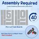 Marquee Numbers Silver 50th-Birthday Decorations: Large 3ft Light Up Number Grey 50 Birthday Decoration for Women Men Fifty Year Old Anniversary Party Decor Backdrop Big Mosaic Number 50 with Banner