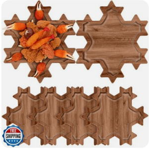 Ziliny 6 Pcs Christmas Appetizer Platter 12 Inch Christmas Cutting Board Acacia