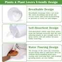 5 Pack Self Watering Plant Pots, 6 inch Plastic Plant Pots Set Bottom Watering Planters With Absorbent Rope & Saucer, Self Watering for Indoor Plants Minimalist Decor Outdoor Garden Flower. (White)