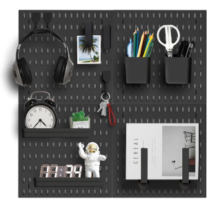Revamp Your Space With A Versatile Pegboard Kit - Effortlessly Organize Home, Office, And Gaming Setup With Customizable Hanging Solutions (Black)