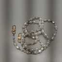 Phone Chain Crossbody Pearl Strap,Pearl Beaded Chain Shoulder Crossbody Lanyard with Phone Tether Patches Compatible with Most Phones Bag Purse(H)