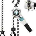 TOYO Lever Chain Hoist 1750Lbs 10ft,Chain Come Along 0.8T 10Ft Ratchet Chain Puller Hoist Alloy Steel G80 Chain 2 Heavy Duty Hooks for Building Warehouse Automotive Garages Machinery (1750LB 10FT)