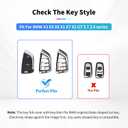 for BMW Key Fob Cover with Keychain, Carbon Fiber Metal Key Fob Case Fit for BMW X3 X5 X6 X1 X7 X2 GT 5 7 2 6 Series, Blade Shape Full Protection Key Shell Accessories for Man Woman