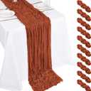 10 Pack Terracotta Cheesecloth Table Runner 17x108 Inch Boho Gauze Cheese Cloth Table Runners for Wedding Party Baby Shower Birthday Home Decor