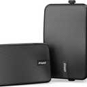 Inwa Upgraded 400W Outdoor Bluetooth Speakers Pair - Active Passive Wall Mount Stereo Speaker, Wireless Multi-Speaker Connection with Auracast, Sound System w/Aux for Porch, Patio, Garage, Home
