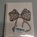 Zopedia Graduation Gifts for Nurse Leopard Bow Coquette Hardcover Notebook Spiral Journal for Women 160 Pages