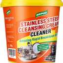 STAINLESS STEEL CLEANER & POLISH - Heavy Duty Cleaning Paste for Stove, Oven, Pans, Cookware, Sink | All Purpose Multi-Purpose Household Cleaner | Removes Grease & Stains | with 2 Sponges (500g)