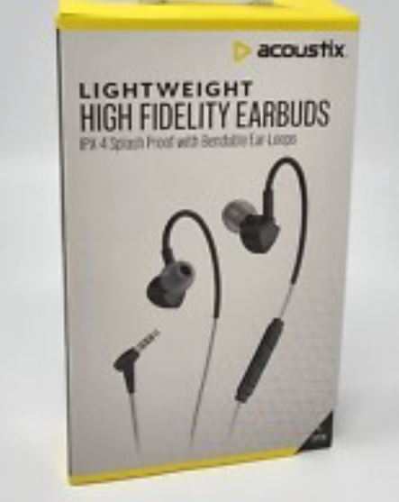 Acoustix High Fidelity Earbuds Lightweight Wired Headphones Mic