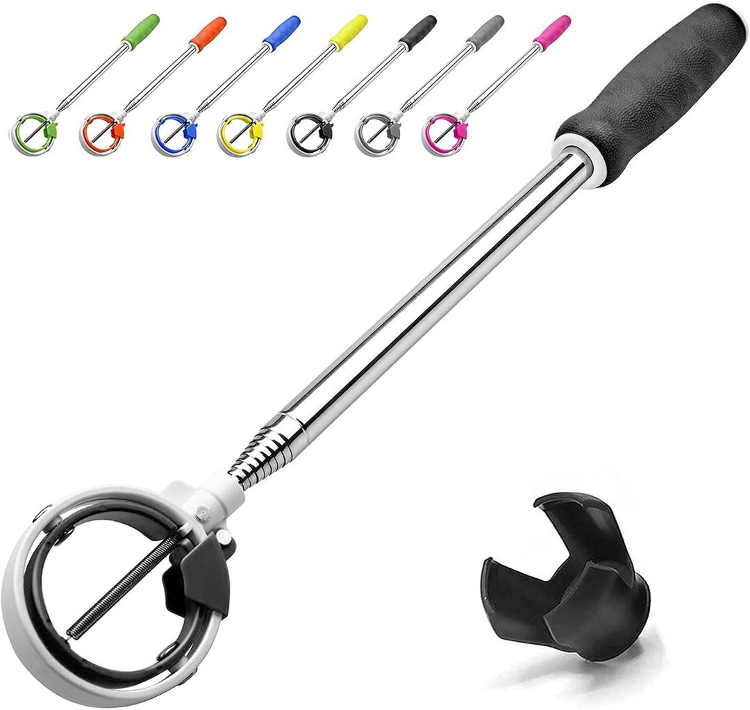 Golf Ball Retriever, Golf Ball Retrievers Telescopic for Water with Spring Release-Ready Head, Balls Retriever Tool Golf with Locking Clip, Grabber Tool, Golf Accessories Golf Gift for Men (9ft, black)