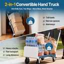 2-in-1 Folding Hand Truck Dolly Cart,Convertible Hand Truck with Flat Platform,Quiet TPR Wheels,Lightweight 12.5 lb,264 lb Flat/176 lb Upright Capacity,Compact Cart for Moving,Boxes & Luggage (Blue)