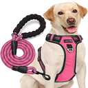 No Pull Dog Harness Adjustable Reflective Oxford Easy Control Medium Large Dog Harness with A Free Heavy Duty 5ft Dog Leash, XL