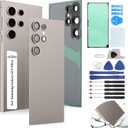 for Samsung Galaxy S24 Ultra Back Glass Replacement for Samsung S24 Ultra 5G G928 Rear Glass Replacement Battery Cover Housing Door Accessories Parts with Repair Tools (Titanium Gray)