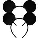 MADO 2 Pack Mouse Ears Headbands for Adults Women Little Girls Boys (Black, One Size)