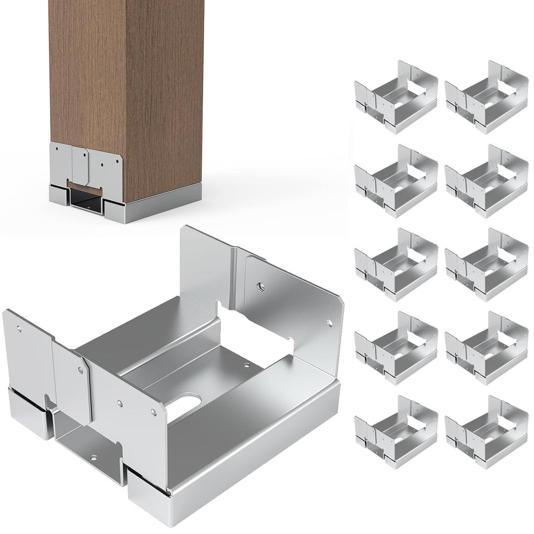 10 PCS 4x4 Post Anchor Base Adjustable Wood Post Brackets, Metal Post Base Holder for Concrete for Deck Patio/Gazebo/Pergola,Adjustable Galvanized Post Bracket