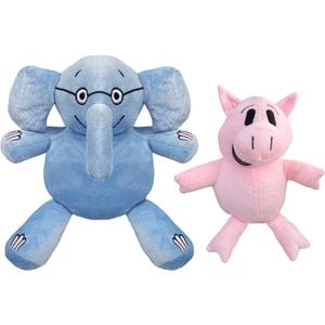 Blue Elephant Animal and Pink Pig Plush Toys,for Boys and Girls Stuffed Animal Toys, Christmas Room Decoration Party Gifts (2PCS)