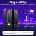 Computer Speakers, 2 in 1 PC Speaker , Gaming Speakers for PC Computer Laptop Desktop Monitor, RGB Speakers with Touch Sensitive Lighting, USB Powered 3.5mm AuxPackage Only Two Speaker, No Soundbar
