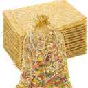 Kigeli 100 Pcs 8 x 12 Inch Large Organza Gift Bags Wedding Party Favor Candy Toys Makeup Pouches Gift Drawstring Jewelry Bag for Wedding Baby Shower Christmas Party Favors(Gold,Rose)