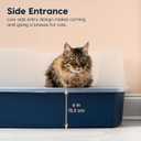 IRIS USA XX-Large Side Entry Cat Litter Box, Open Top Extra Large Litter Box for Big Cats and Multi-Cat Households, High Sided Scatter Shield, Easy to Clean, 30" L x 20" W x 14" H, Navy
