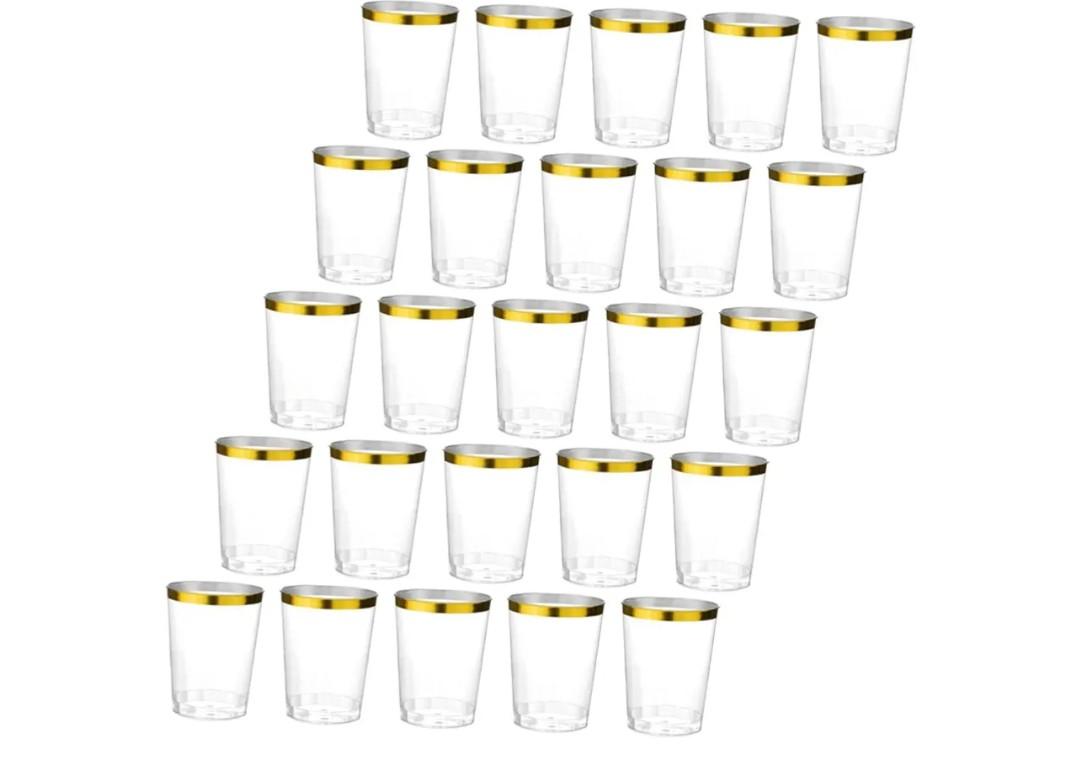 25pcs Transparent Cocktail Cups Decorative Multi Use Party Cups Hard for Festivals Weddings Bars and Events