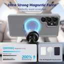 360 Spin Magnetic Stand for Samsung Galaxy S24 Ultra Case with Screen Protector,Fit for Magsafe,3X Military Grade Protective S24 Ultra Case with Kickstand Ring Holder,Matte Gray