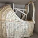 Large Wicker Carriage,Woven Rattan Stroller Shaped Flower Basket