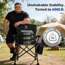 XL Premium Camping Chair - 400lb Capacity, Oversized 23.7" Wide Seat, Heavy Duty 600D Oxford Fabric, Padded Camping Chair Portable for Outdoor, Beach, Tailgate Parties Slate/Black